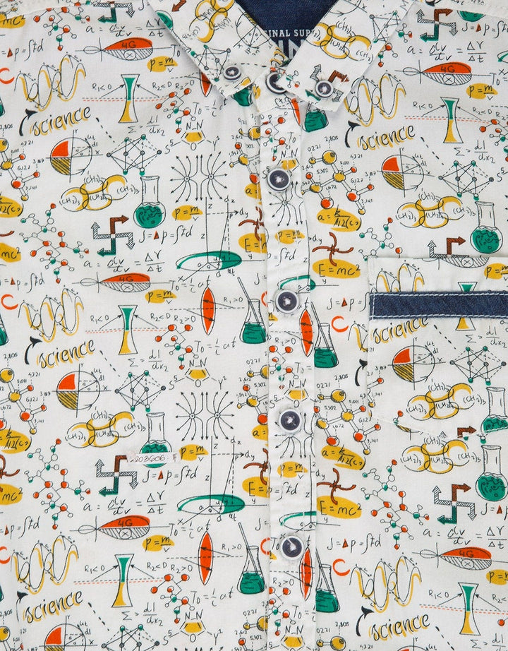 Pingu Kemeja Lengan Pendek Motif Rumus Matematika