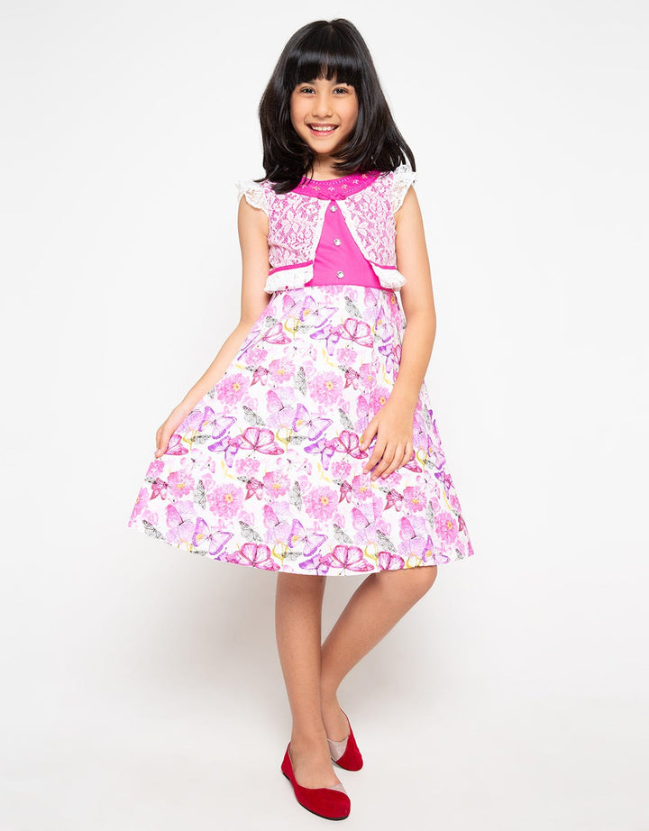 Pink Donita casual dress butterfly ungu