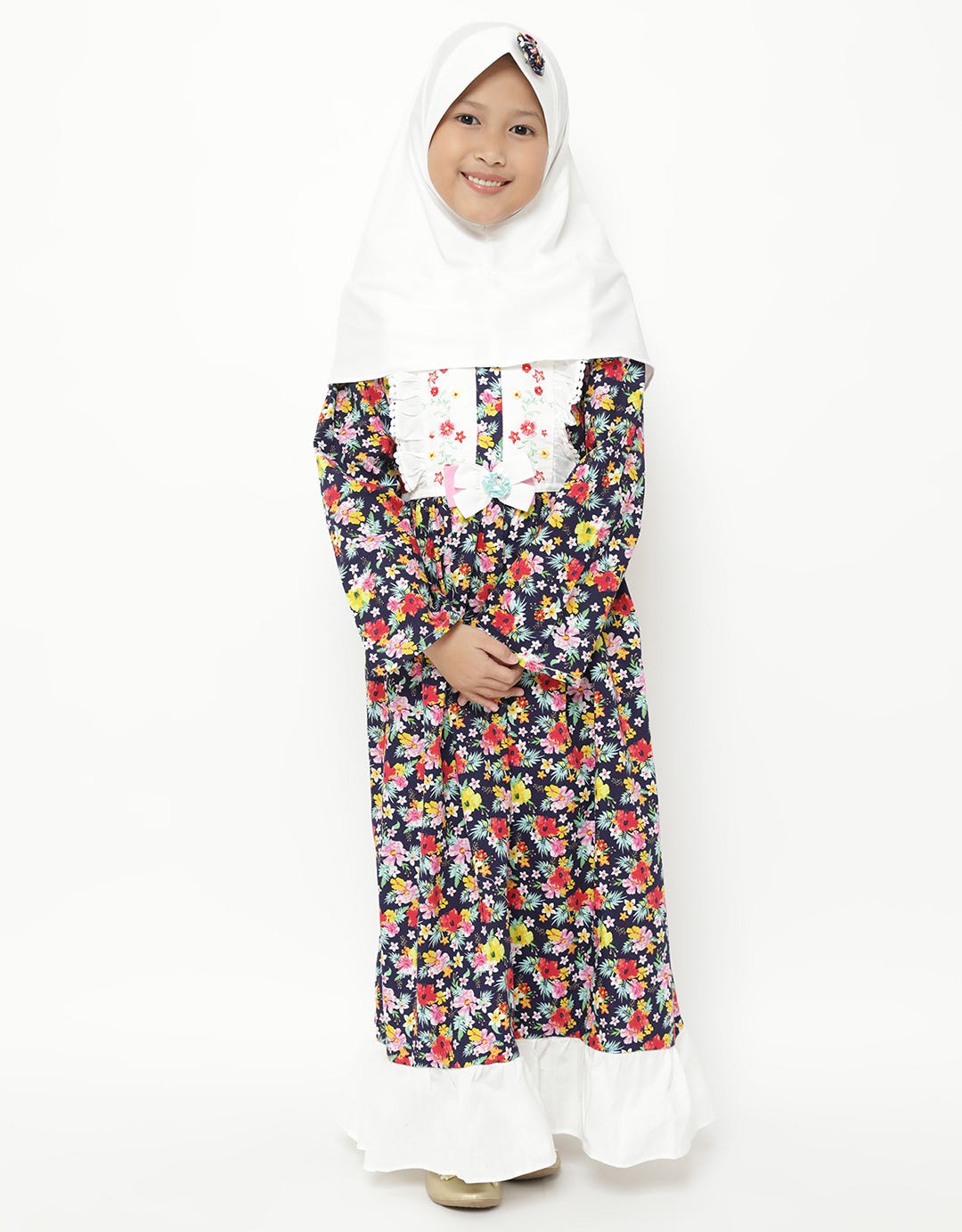 Saffron by Donita Floral Print Muslim Dress