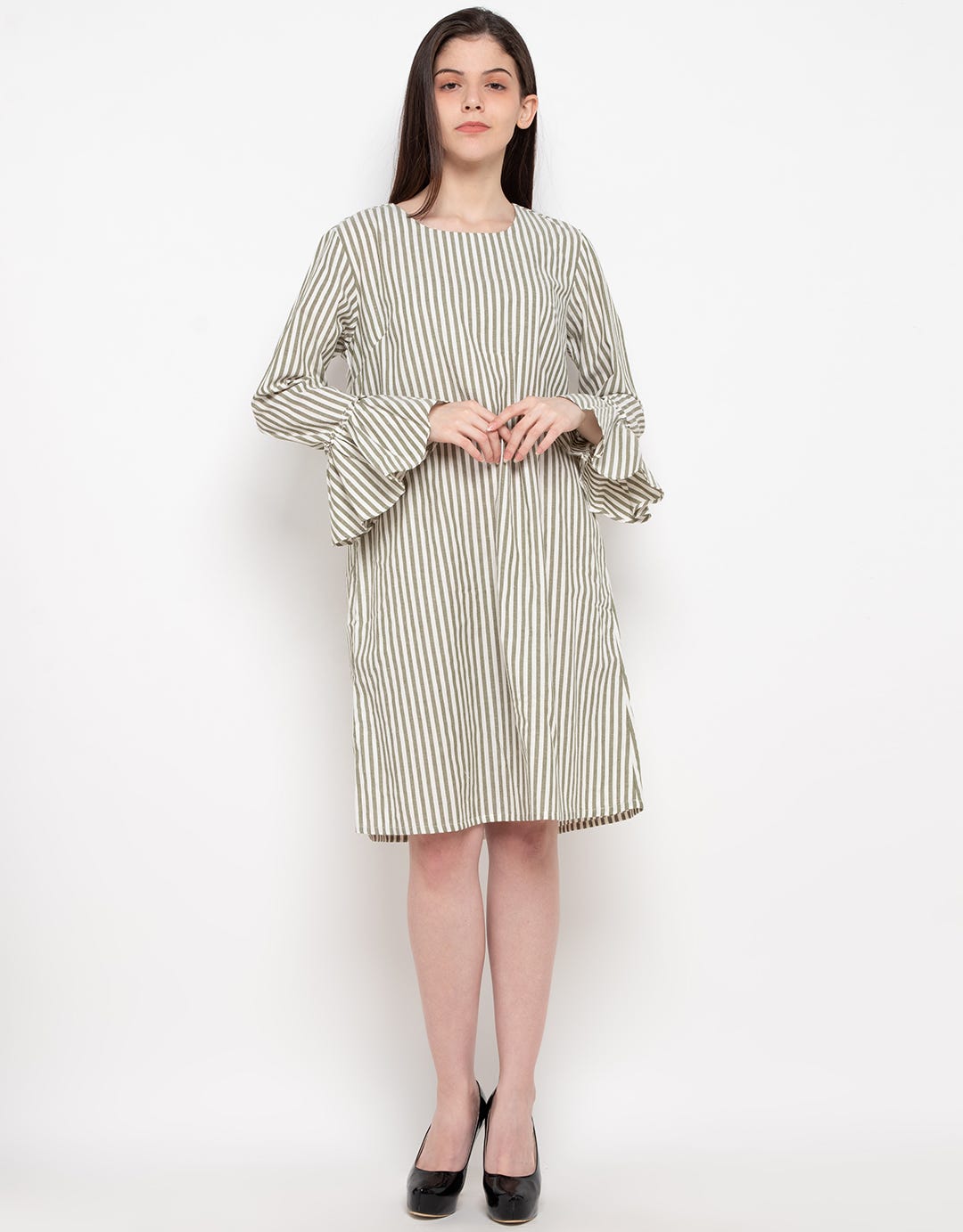 Simplicity Frill Stripes Dress 37Oe4Gr0L2003