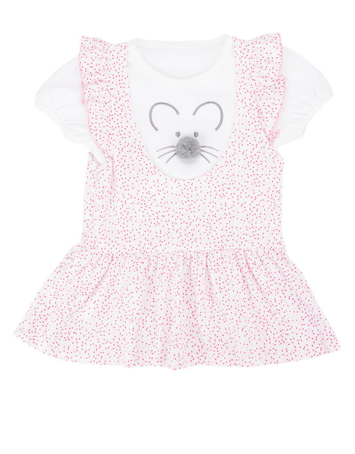 Banana Dress Mini Two Dot Fuchia Mouse