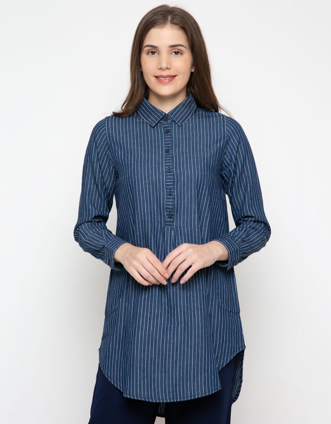 TRISET Kemeja Lengan Panjang Print Stripes