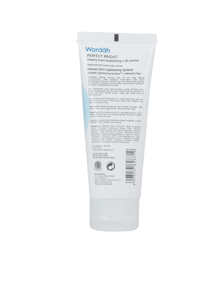Wardah Perfect Bright Creamy Foam Brightening + Oil Control 50 ml