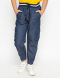 COOL BOY Denim Pants with Rib Waist