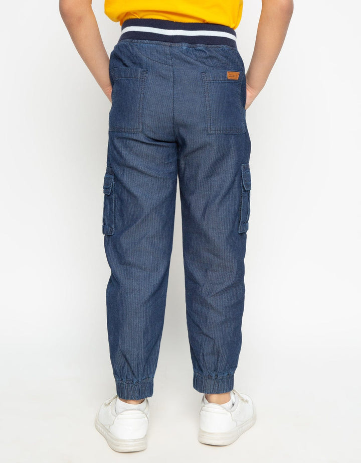 COOL BOY Denim Pants with Rib Waist