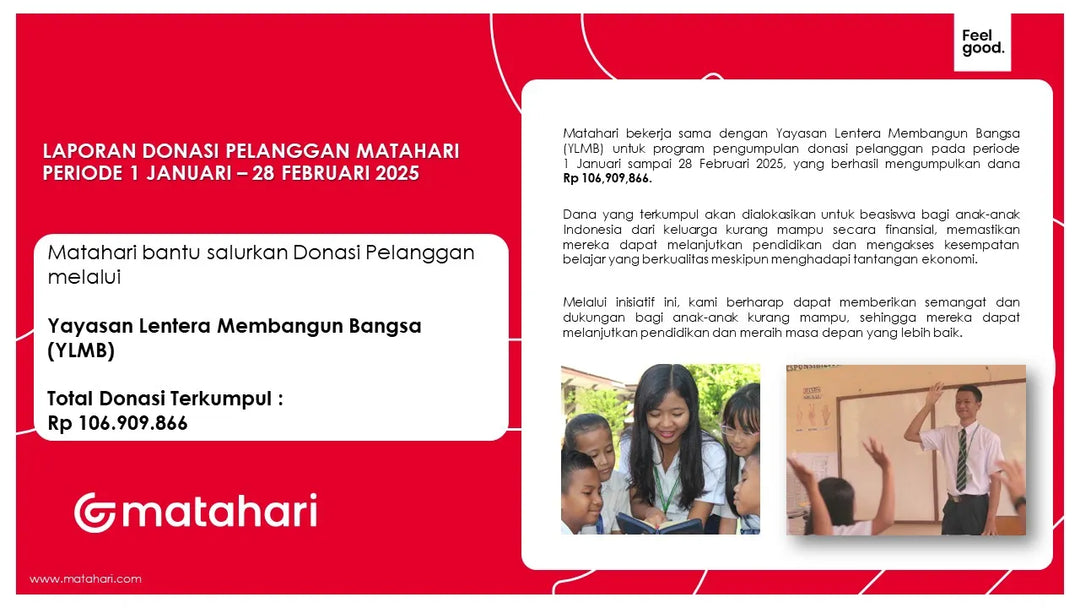 Matahari bantu salurkan Donasi Pelanggan kepada Yayasan Lentera Membangun Bangsa (YLMB)