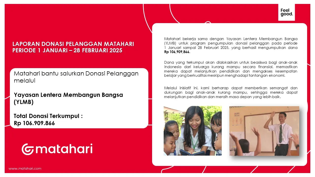 Matahari bantu salurkan Donasi Pelanggan kepada Yayasan Lentera Membangun Bangsa (YLMB)