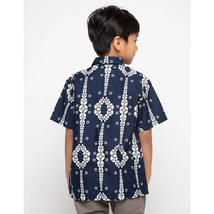 Arjuna Weda Children's Batik Shirt Kawung Baris