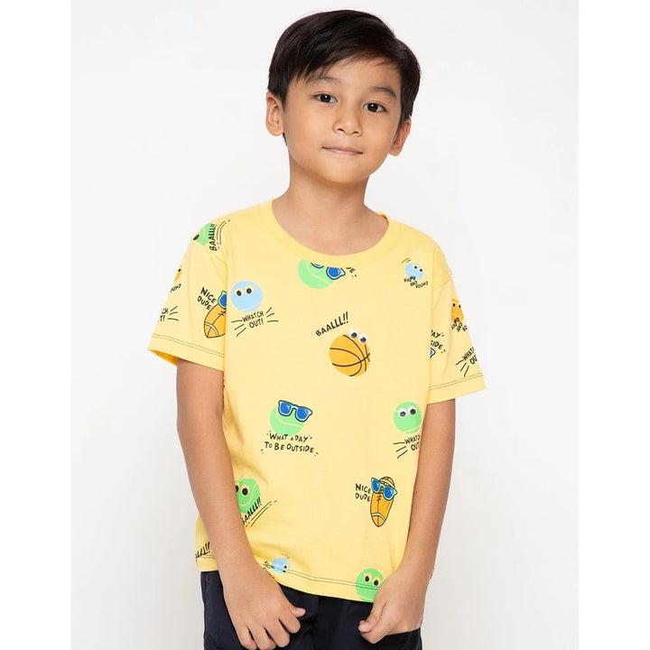 Little M T-Shirt Fullprint Soccer Ball Anak Laki-Laki