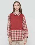Expand Miva Blouse With Vest Wanita