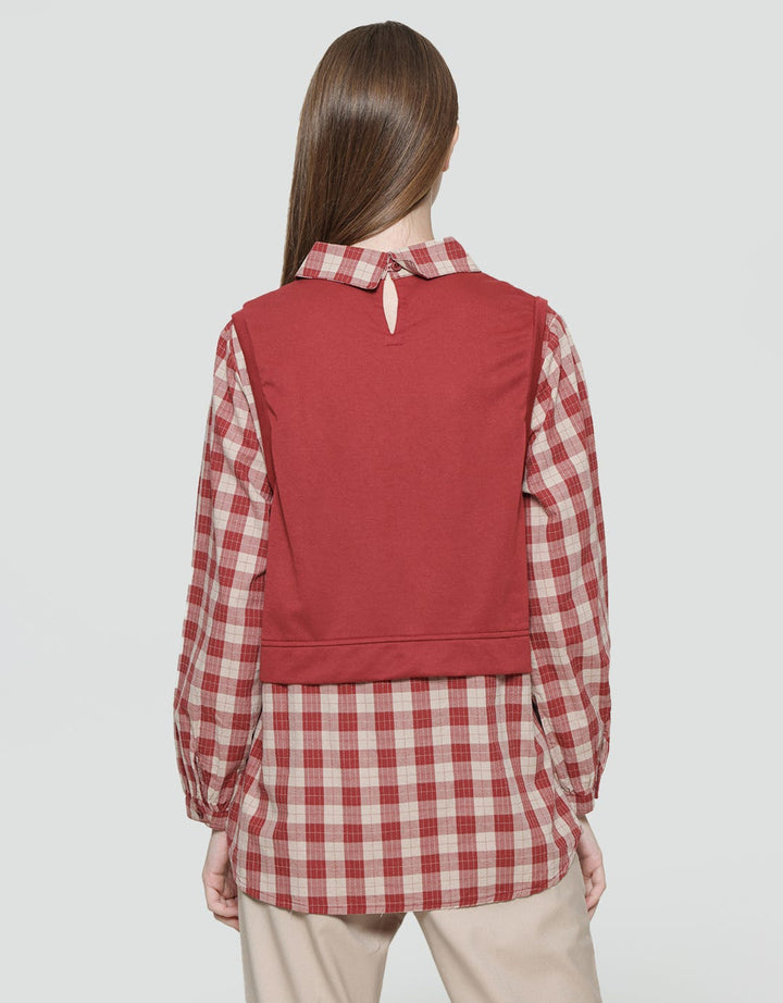 Expand Miva Blouse With Vest Wanita