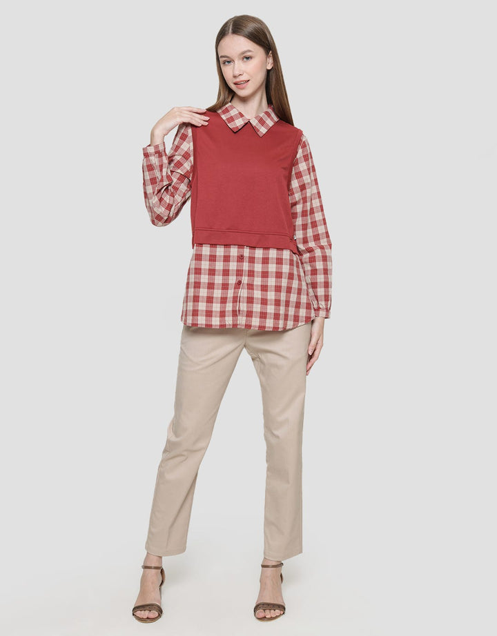 Expand Miva Blouse With Vest Wanita