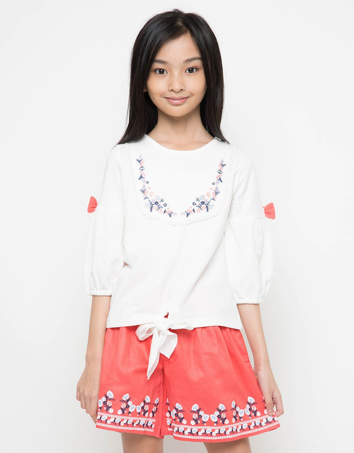 Little M Chest Embro Girls T-Shirt