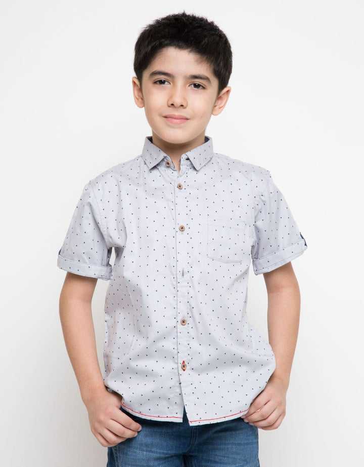 Little M Triangles Print Oxford Shirt