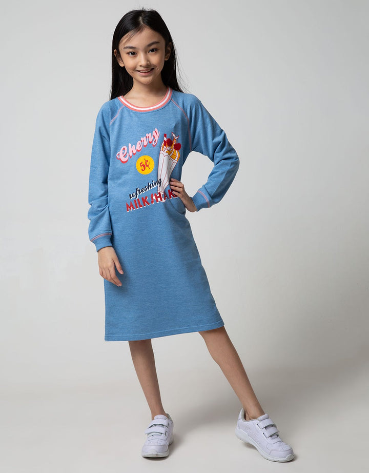 LS MIDI DRESS RAGLAN