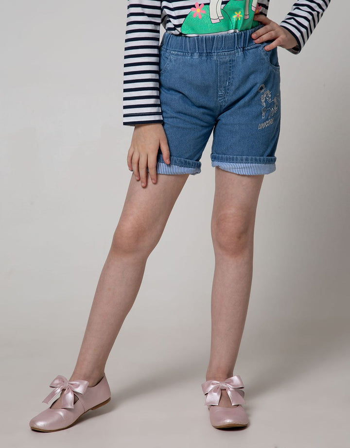 Little M Short Pants Silver Unicorn