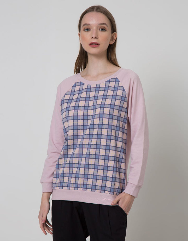 Nevada Checked Print Sweater Wanita