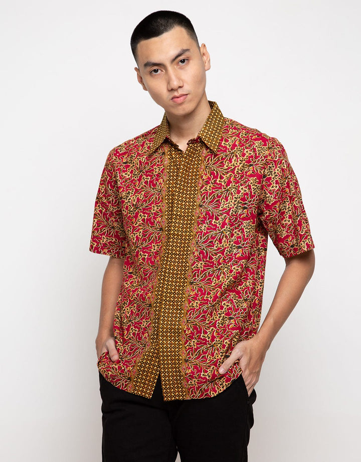 Adikusuma Batik Cotton Rc Red Paddy Shirt 412346116