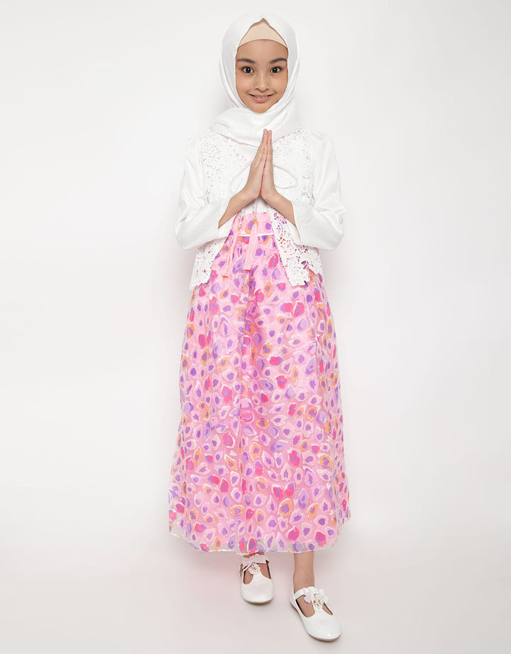 Princessa Flami Dress Muslim Aksen Floral Vest