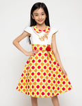 Donita Casual Polka Dot Dress With Embroidery