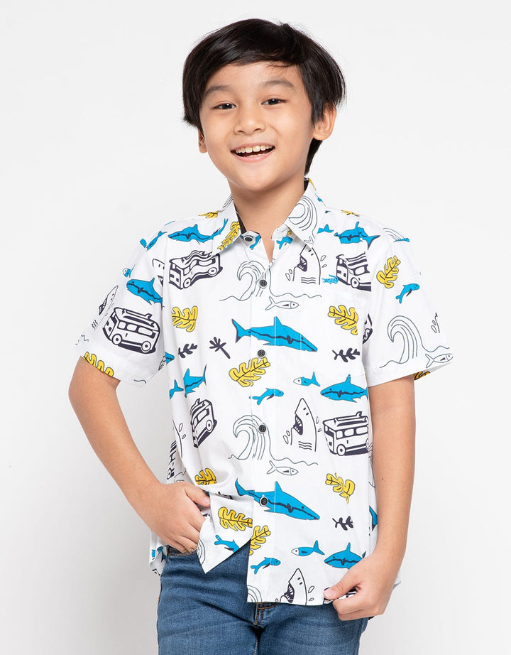 Crocodile Junior Shark Printed Shirt