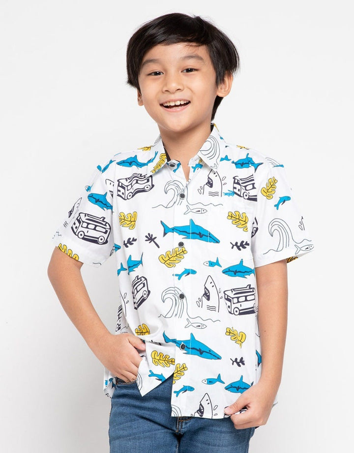 Crocodile Junior Shark Printed Shirt