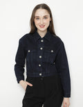 Logo Jeans OD Crop Jaket Denim Wanita