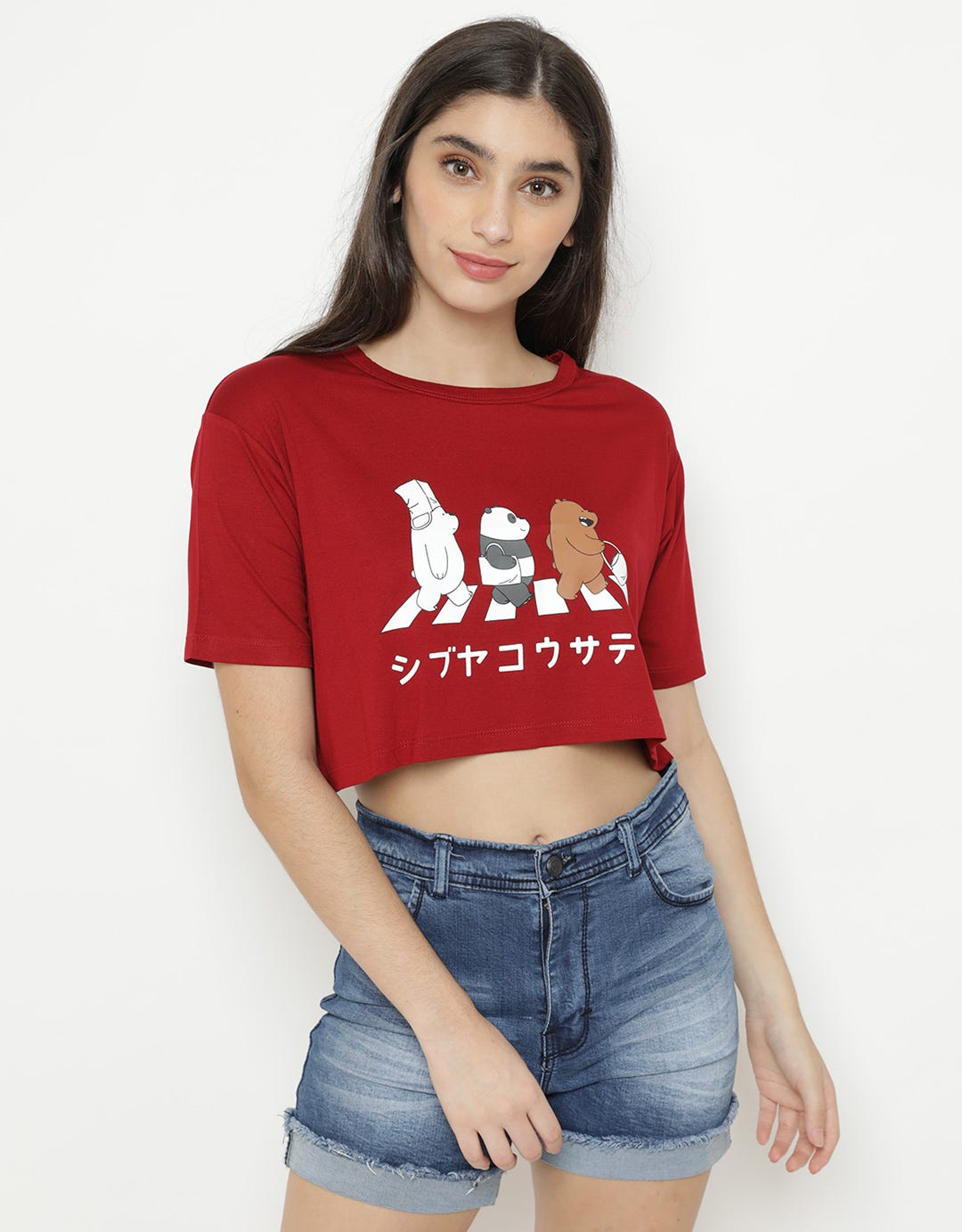 Third Day Crop Top We Bare Bears Crossing T-shirt
