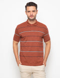 Walrus Kaos Polo Pria Motif Garis (Salur) Merah Walrus T12091M