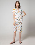 Nevada Short Sleeve Pyjama Capri Flower Crown