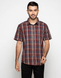 Watchout Casual Kemeja Lengan Pendek Print Stripe