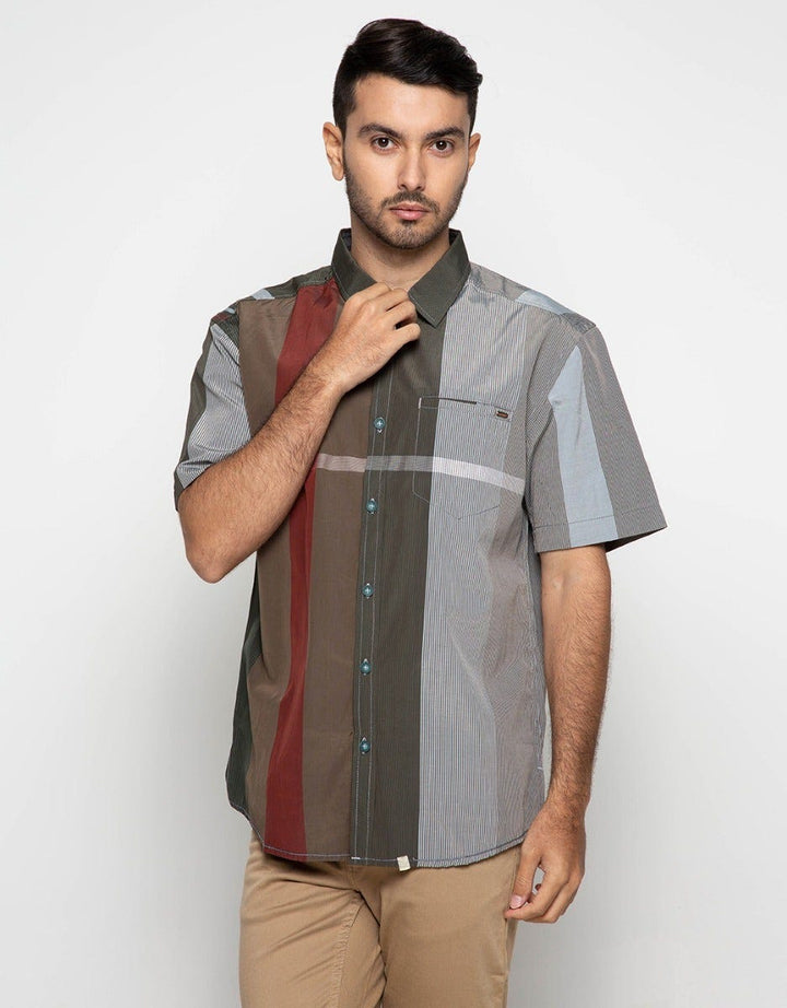 Watchout Casual Kemeja Stripe Two Tone