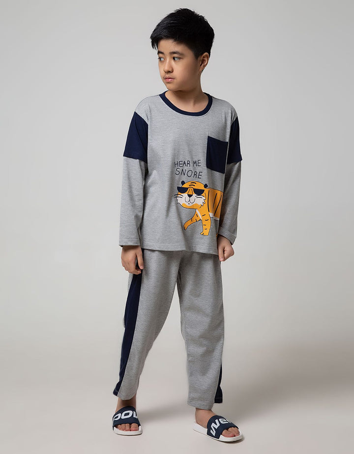Kidz Too Top - Bottom Pajama Set Long Sleeve Long Pants Hear Me Snore