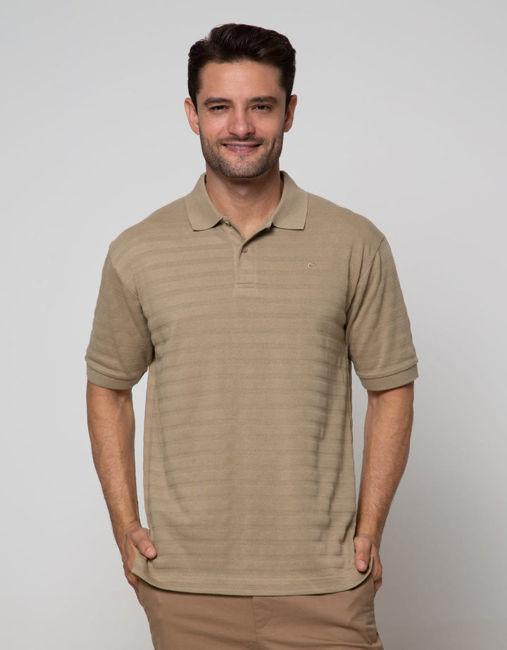 Cole Short Sleeve Polo Shirt Solid Texture Jaquard