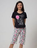 Disney Minnie Sleepwear Short Sleeve Pajama Capri Minnie Bubble