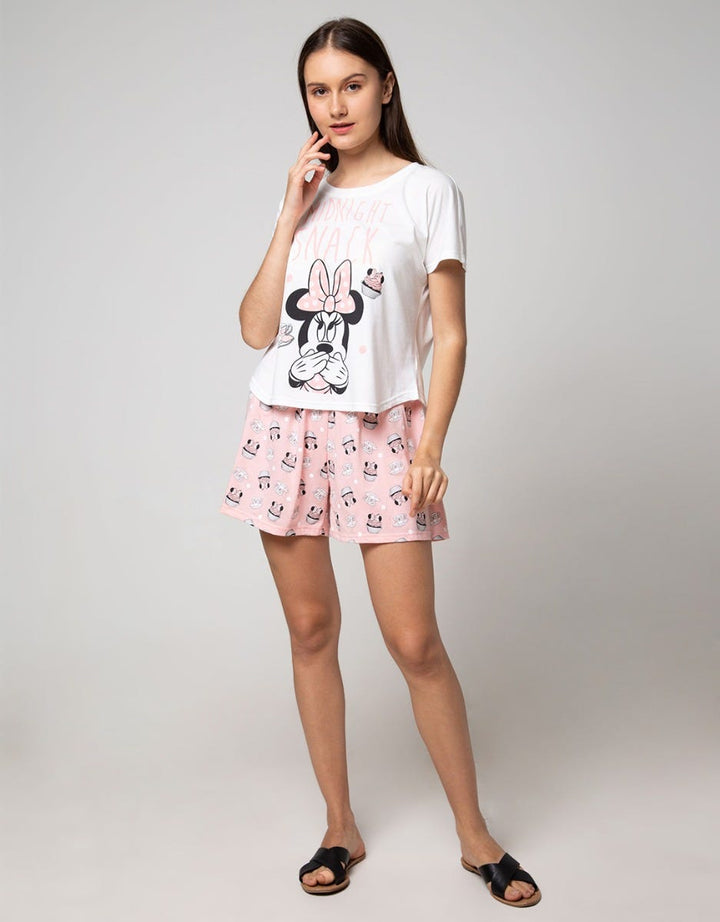 Disney Minnie Short Sleeve Pyjama Shorts Minnie Cupcake