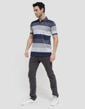 Anyday Block Stripe Polo Shirt Pria