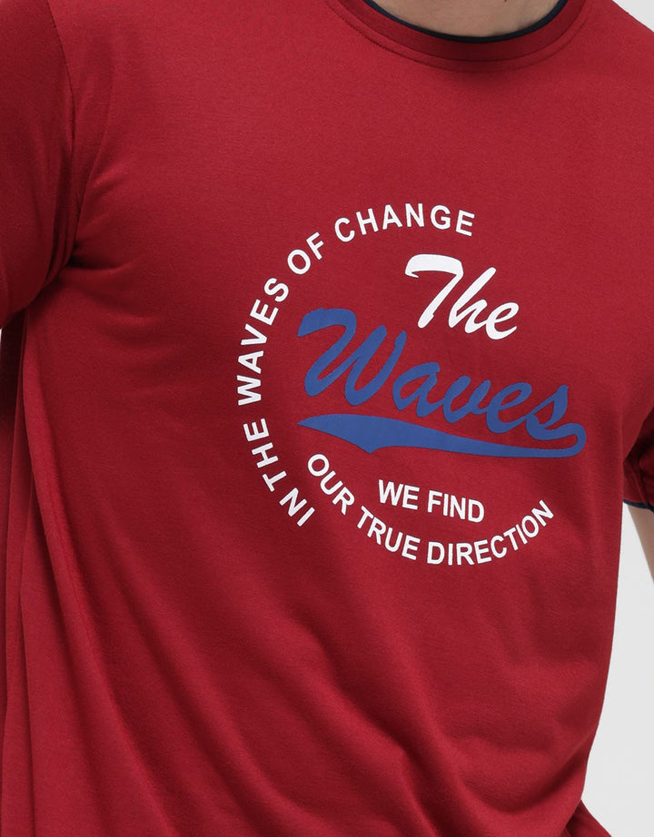 Anyday The Waves Graphic Print Kaos Pria