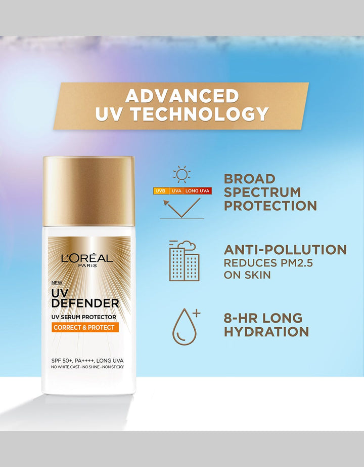 L'Oreal Paris UV Defender UV Serum Protector Correct & Protect SPF50+ / PA++++
