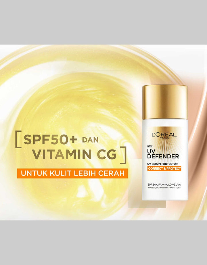 L'Oreal Paris UV Defender UV Serum Protector Correct & Protect SPF50+ / PA++++