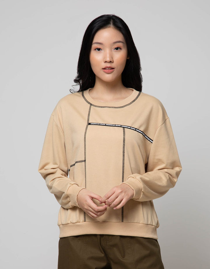 American Jeans Sweatshirt Exposed Seams Rebellious Youth