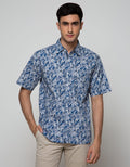 Cole Short Sleeve Shirt Woven Print Leaves