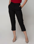 Connexion Capri Pants Crop Stretch With Horn Button Pocket