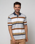 Cole Short Sleeve Polo Shirt Stripe Two Tone