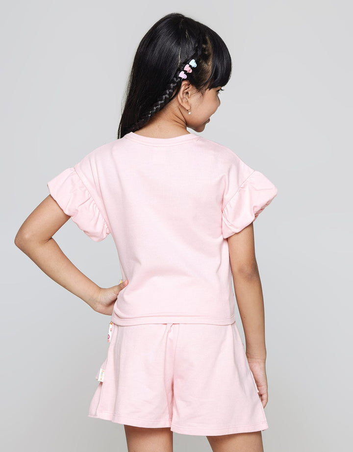 Little M Balloon Sleeve Cat Girls T-Shirt