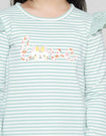 Little M Long Sleeve T-Shirt Stripe Lace Ruffle Love