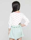 Little M Long Sleeve Midi Dress Comb Polkadot Aplikasi