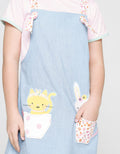 Little M Short Sleeve Midi Dress Overall Chambray Cup Pocket