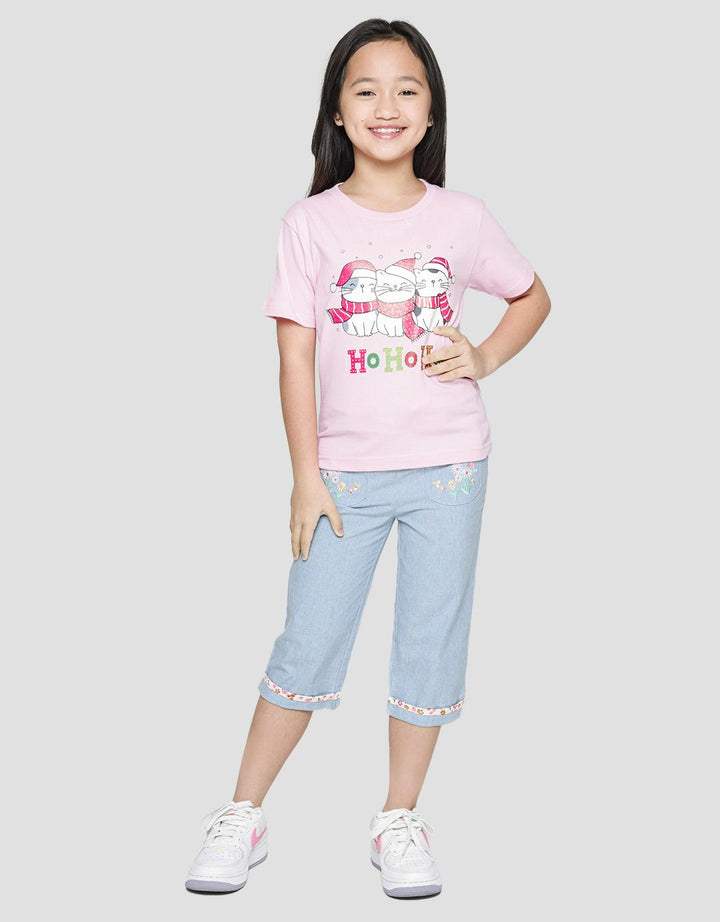 Little M Long Pants Chambray With Printed Belt