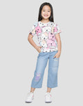 Little M Varsity Bordir Celana Denim Anak Perempuan